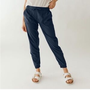 Albion Jetsetter Blue Pull On Drawstring Taper Athletic Ankle Zipper Jogger Tall